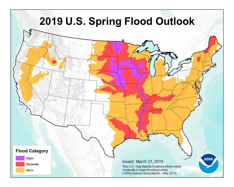 Spring 2019 flood risk map